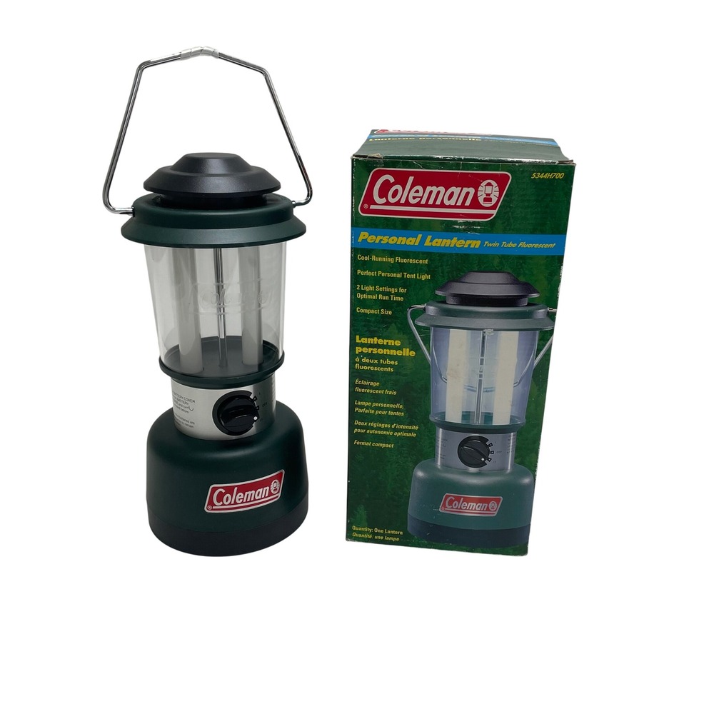 Coleman Personal Lantern Twin Tube Fluorescent Green Model 5344H700 with Box
